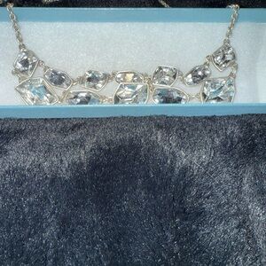 Touchstone Crystal Silver Necklace with Gorgeous Chunky Crystals